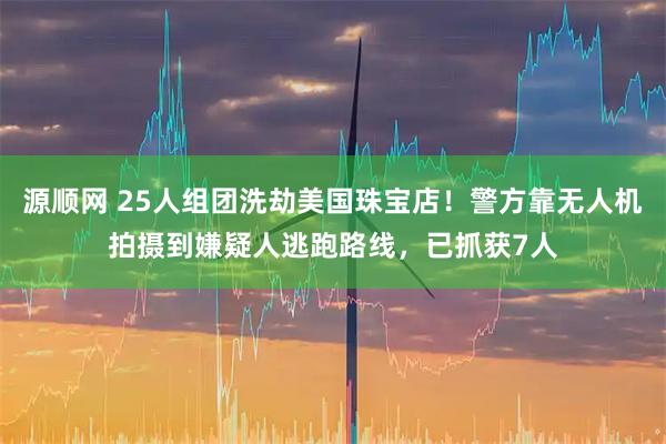 源顺网 25人组团洗劫美国珠宝店！警方靠无人机拍摄到嫌疑人逃跑路线，已抓获7人